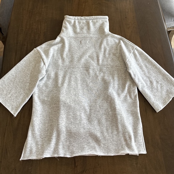 UGG Gray Funnel Neck Pullover Sweatshirt Pockets Fleece Lined 3/4 Sleeve XS/S - Picture 6 of 13